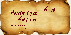Andrija Antin vizit kartica